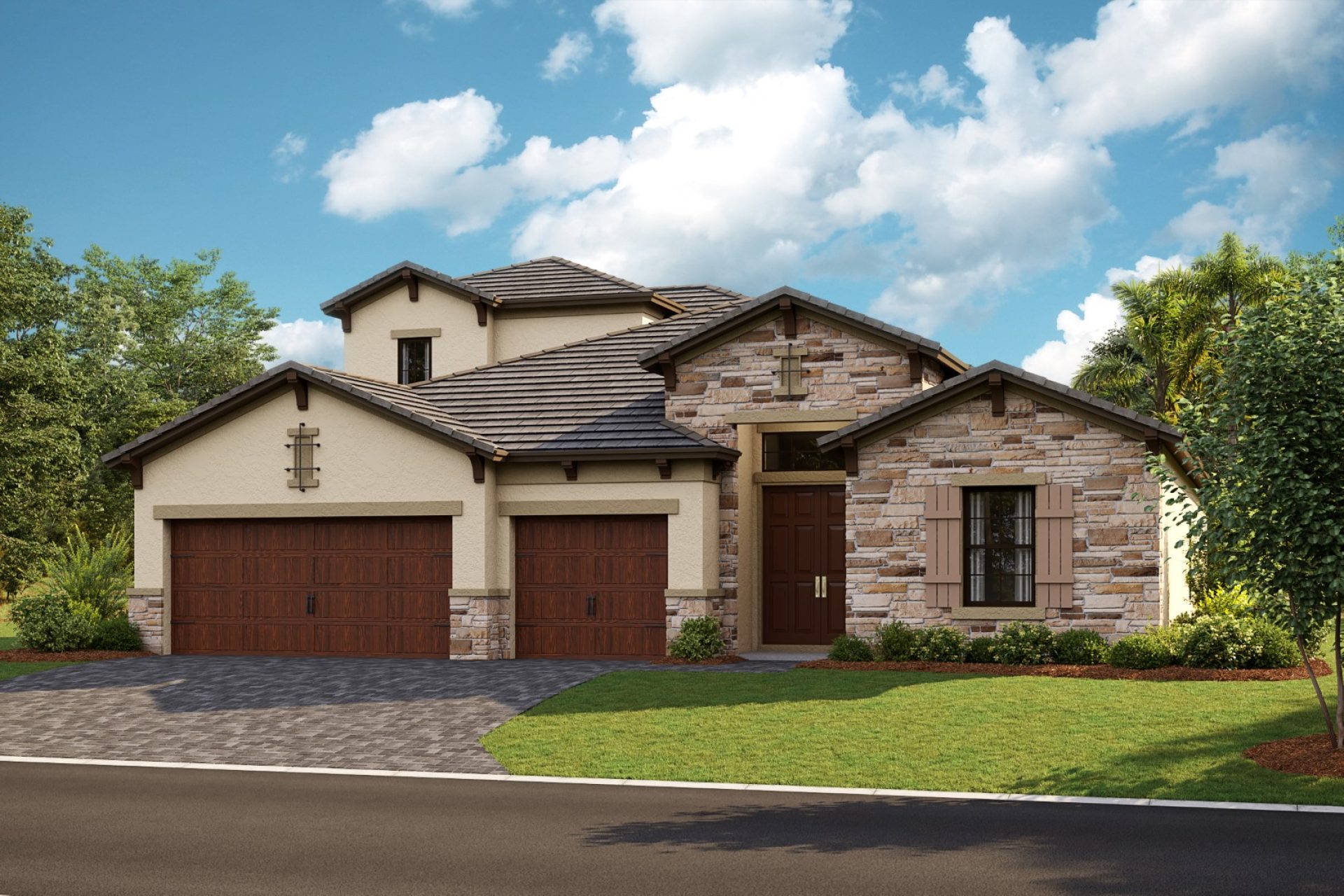 Bayshore II - Tuscan A - TUS3 Color Scheme - Flat Tile