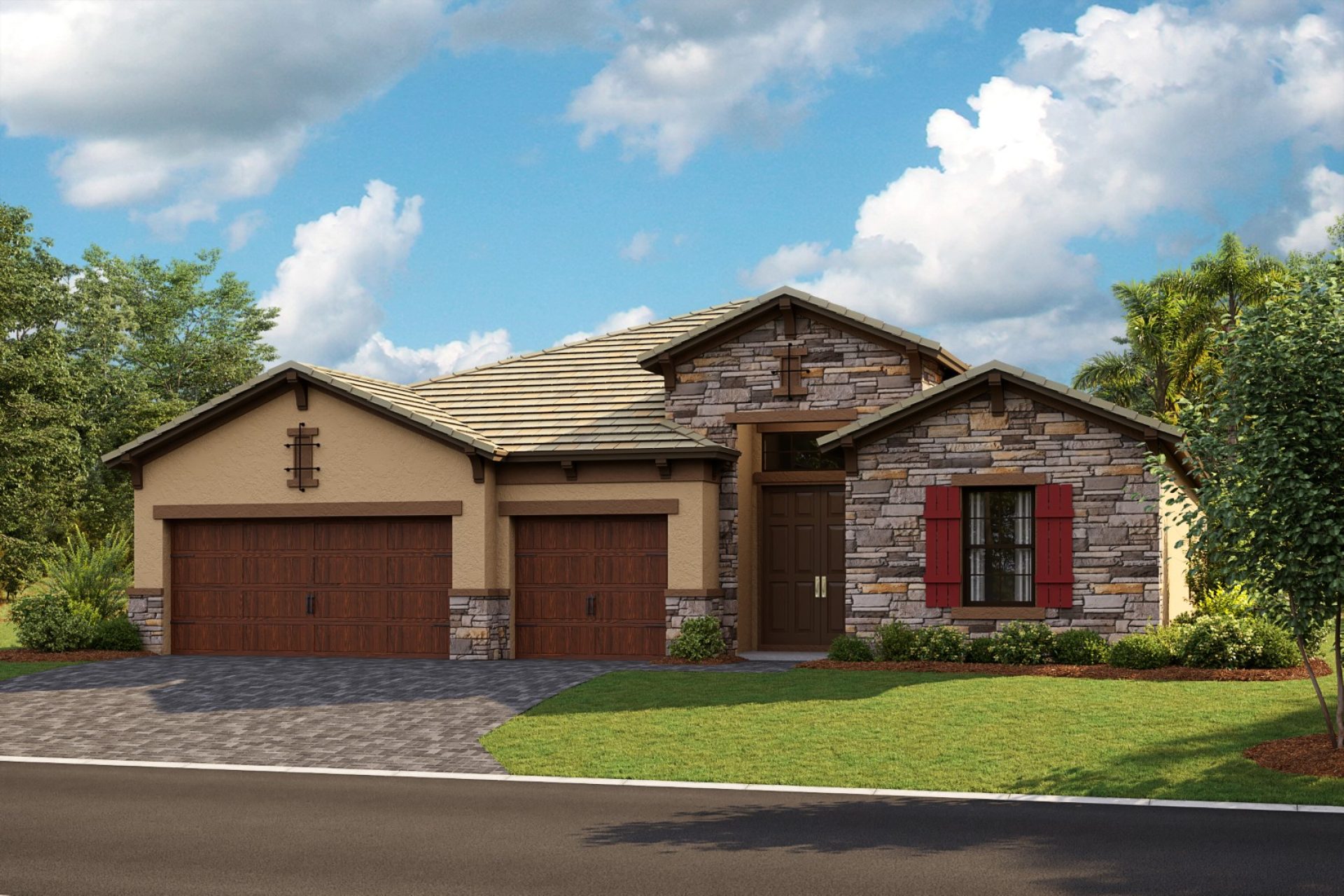 Bayshore I - Tuscan A - TUS2 Color Scheme - Flat Tile