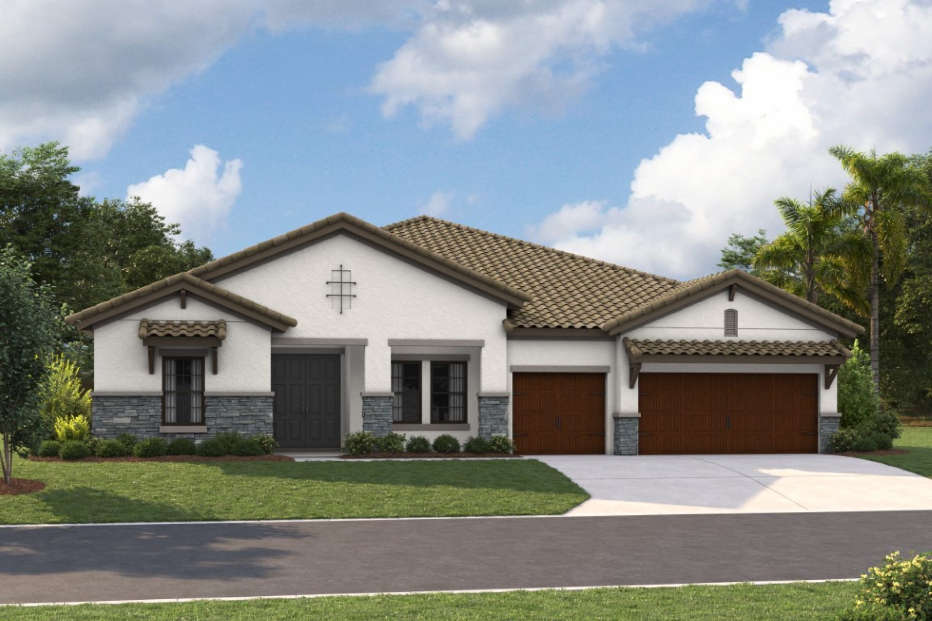 Cedar Key Grande I - Tuscan A - TUS7 Color Scheme - Barrel Tile