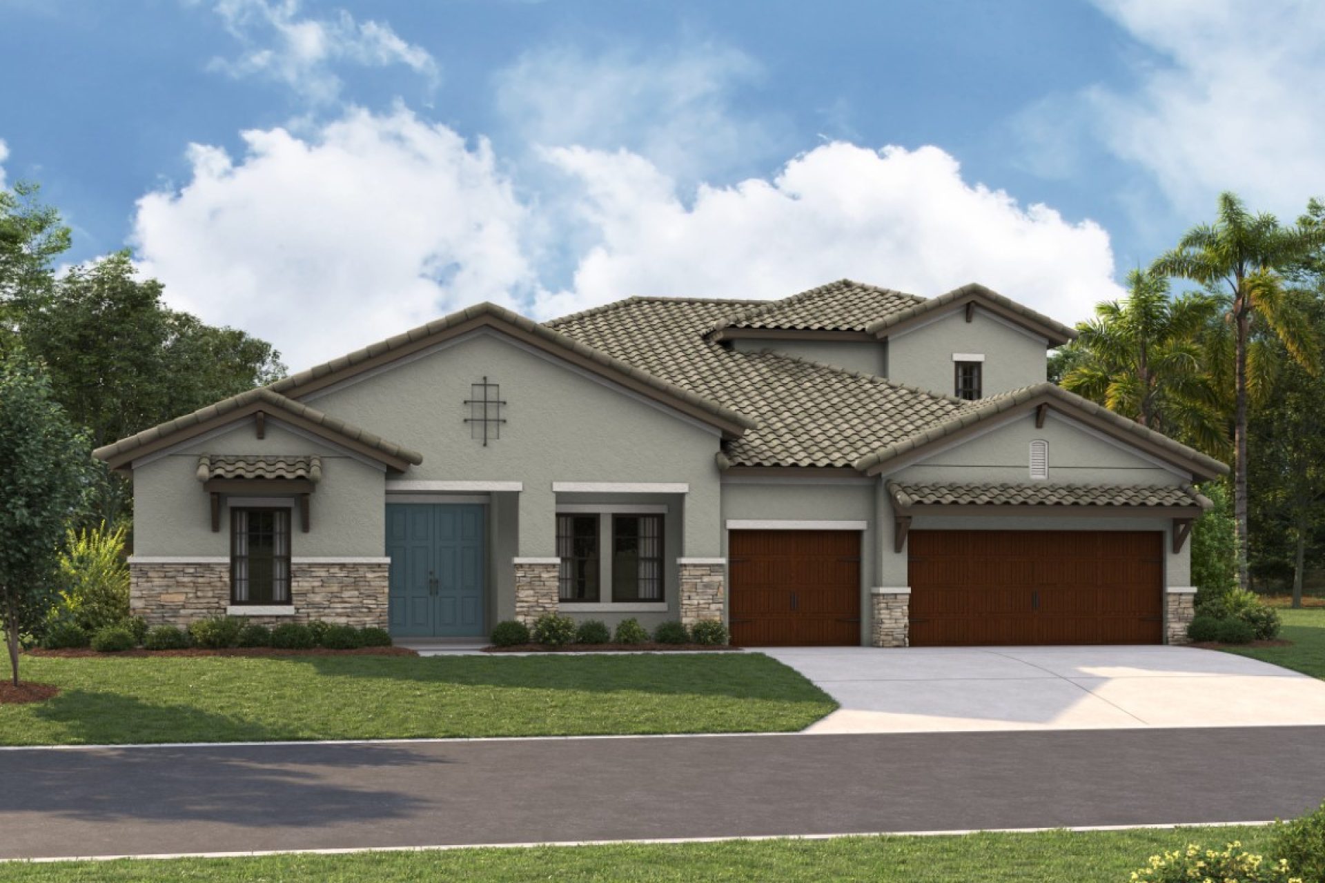 Cedar Key Grande II - Tuscan A - TUS 9 Color Scheme - Barrel Tile