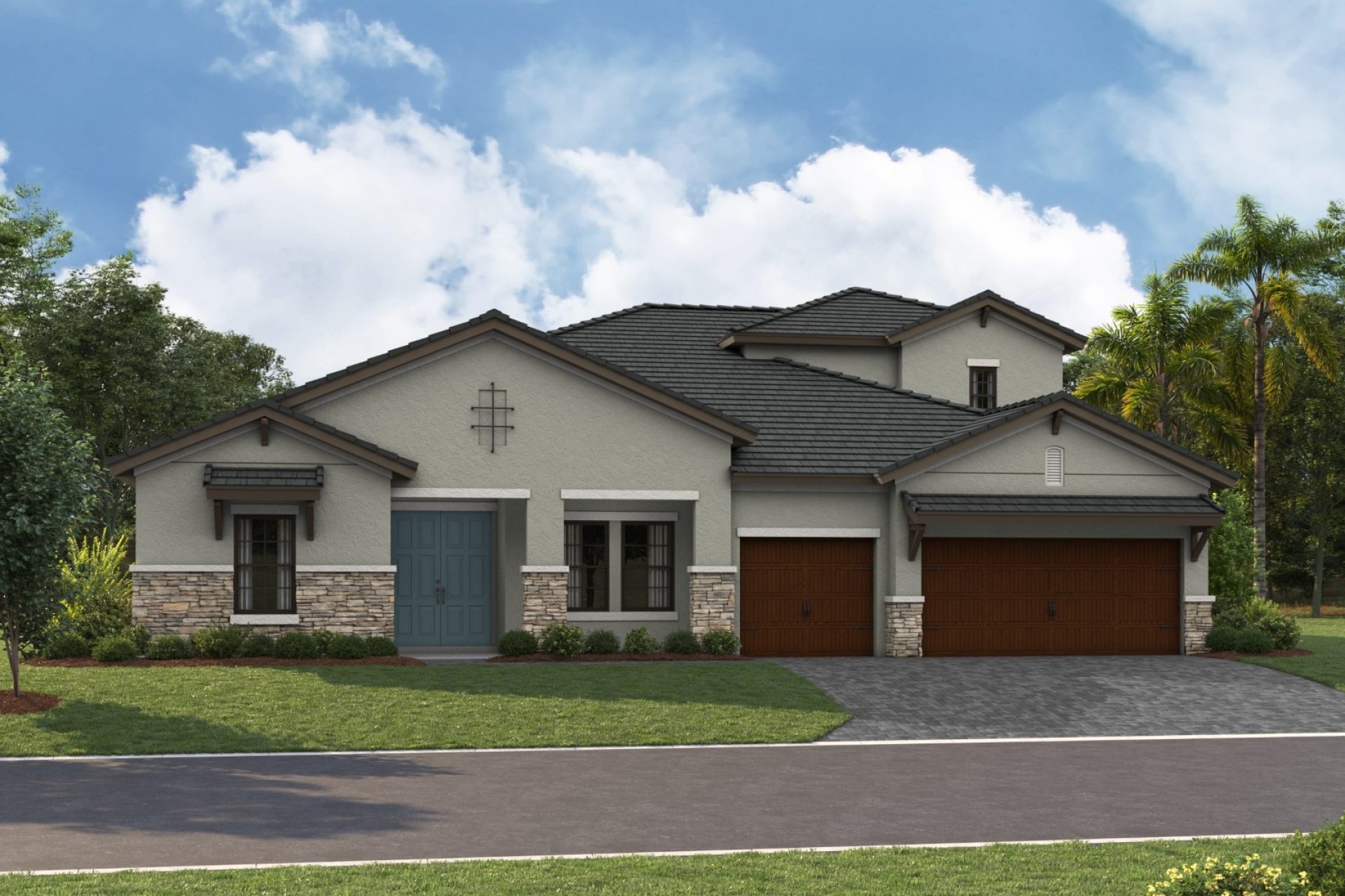 Cedar Key II - Tuscan A - TUS9 Color Scheme - Flat Tile