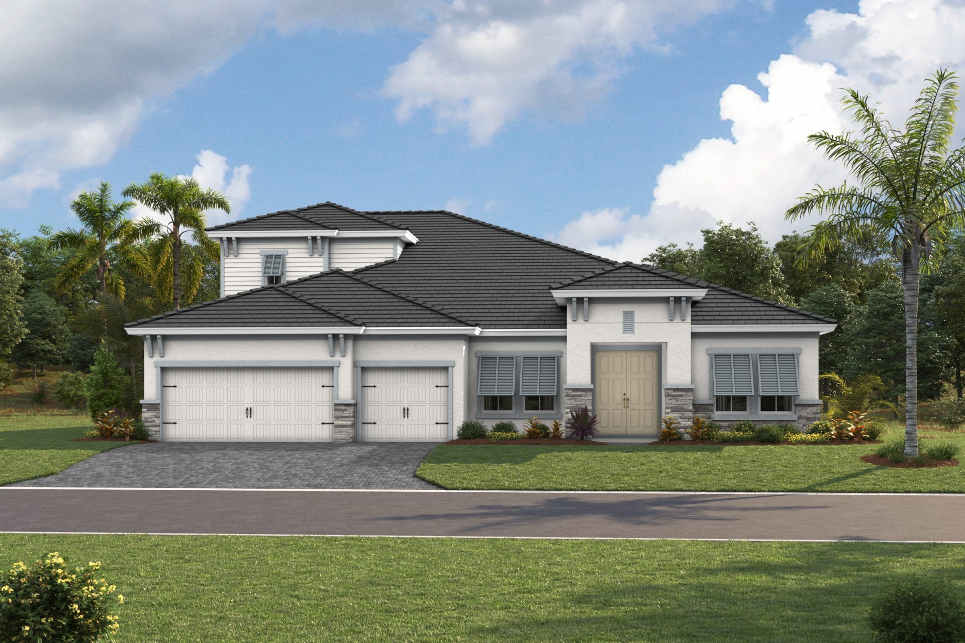 Cedar Key Grande II XT - Coastal C - COA3 Color Scheme - Flat Tile - Paver