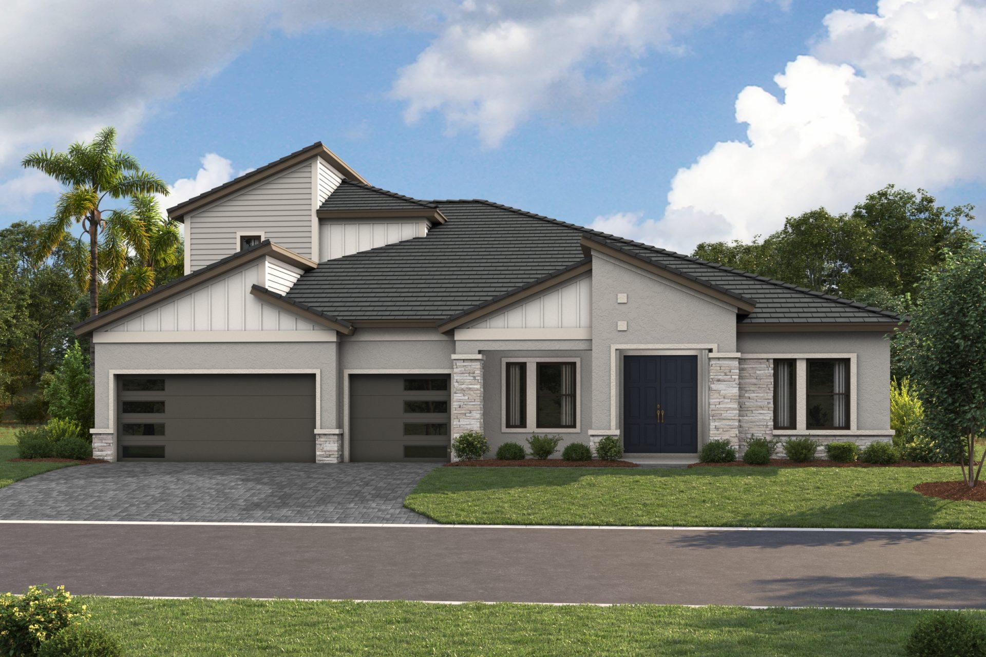 Cedar Key II XT - Modern - MOD02 Color Scheme - Flat Tile - Paver